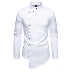 Herren modisches Hemd mit asymmetrischem Knopfdesign und elegantem Kragen R&B