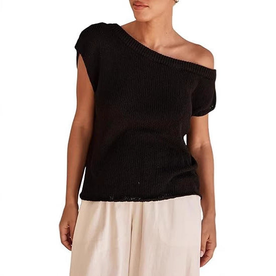 Damen Off-Shoulder Strickoberteil R&B