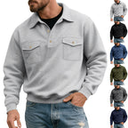 Herren lässiger Pullover mit praktischen Pattentaschen R&B
