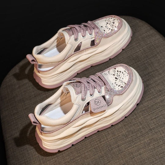 Damen Chunky Sneakers mit atmungsaktiver Mesh-Oberfläche und komfortabler Dämpfung R&B