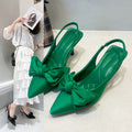 Damen elegante Slingback-Pumps mit modischem Schleifen-Detail und komfortablem Blockabsatz R&B