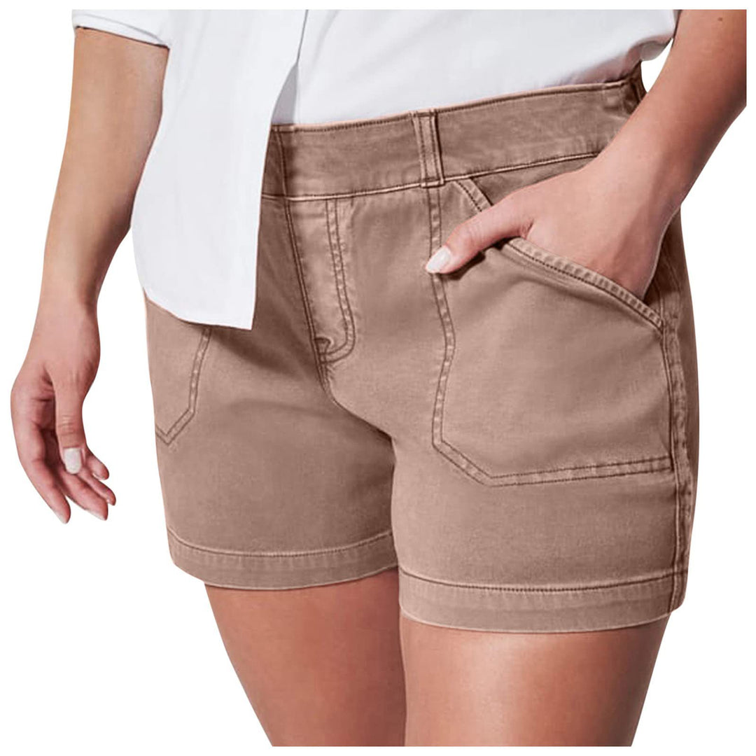 Damen modische Baumwoll-Shorts mit hoher Taille und seitlichen Taschen R&B