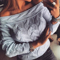 Damen lässiger Strickpullover mit romantischem Zopfmuster R&B