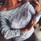 Damen lässiger Strickpullover mit romantischem Zopfmuster R&B