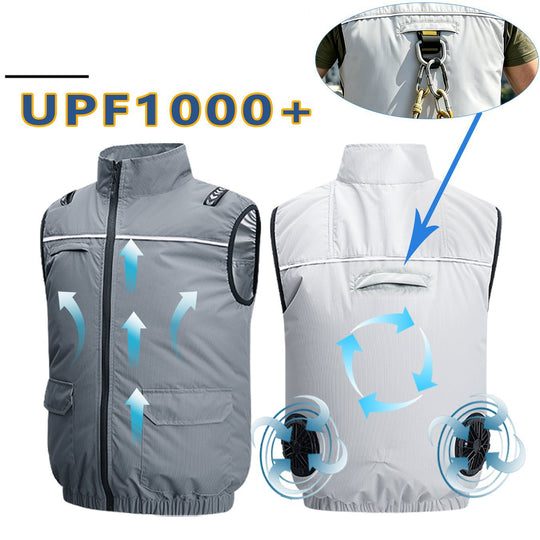 Unisex nan leichte kühlende Arbeitsweste mit integrierten Ventilatoren und externem Akku R&B