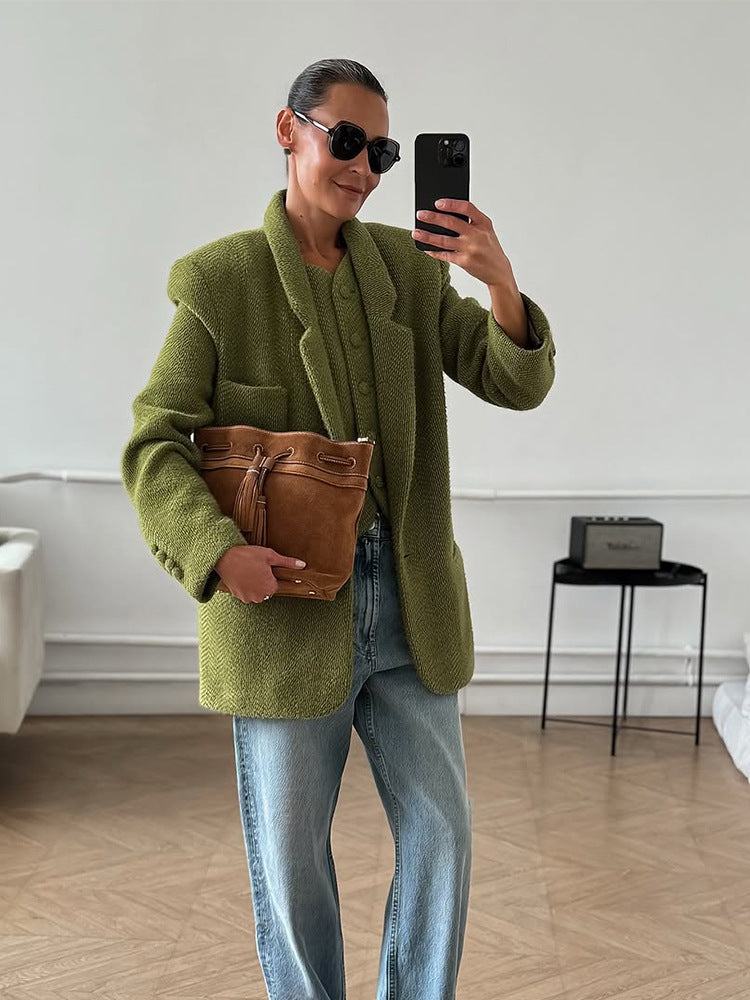 Damen lässiger Oversized Blazer aus hochwertigem Material R&B