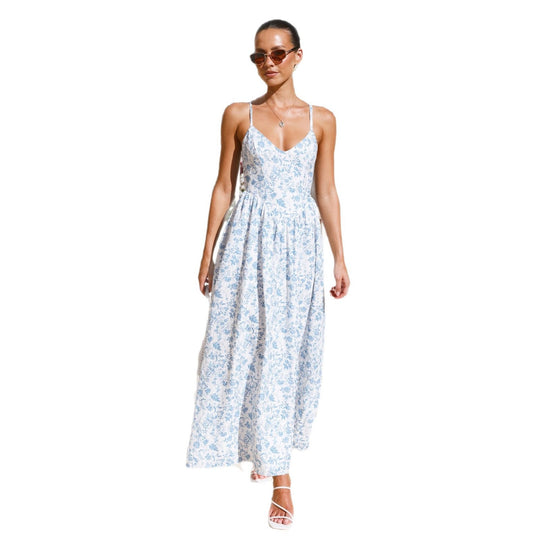 Damen Maxi-Kleid mit floralen Mustern R&B