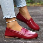 Damen Mokassin-Loafers mit modischer Oberflächenstruktur und weichem Fußbett