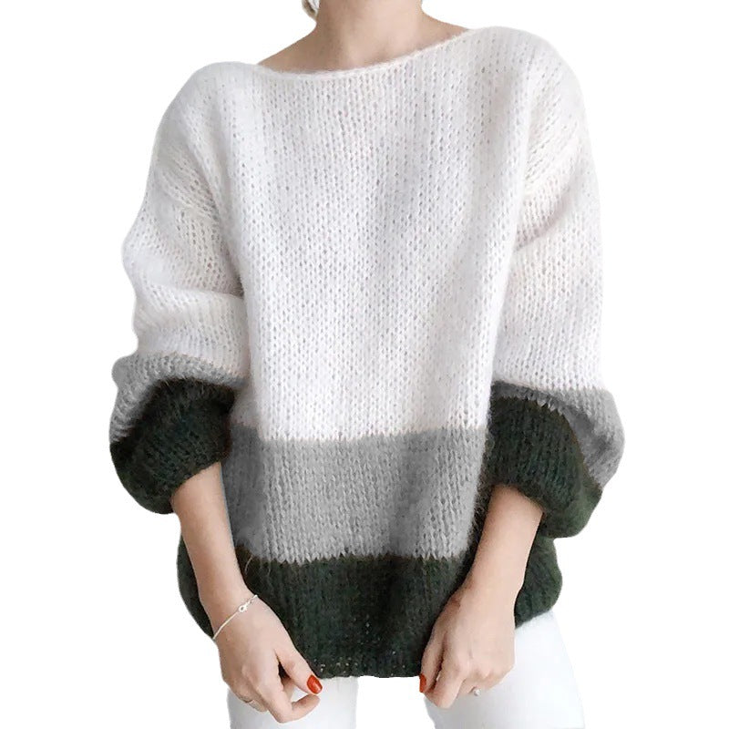 Damen modischer Strickpullover mit weichem Material und lässigem Schnitt R&B