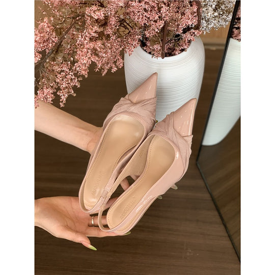 Damen spitze Slingback-Pumps mit elegantem Raffungseffekt R&B