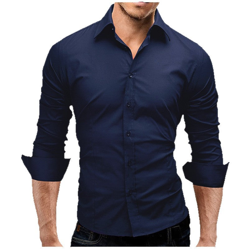 Herren nan tailliertes Businesshemd mit Cutaway-Kragen und Stretch-Baumwollmix R&B