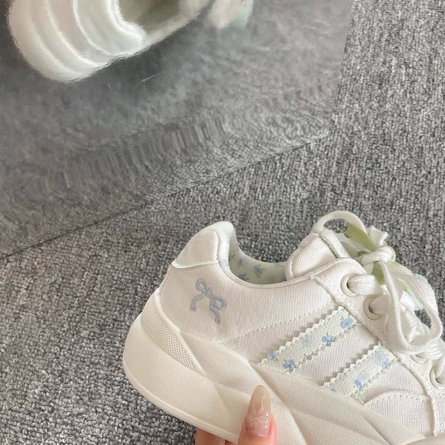 Damen Sneakers mit elegantem Rüschen-Design und gepolsterter Sohle R&B