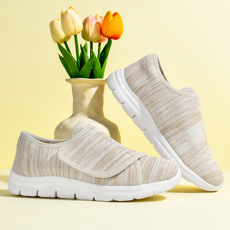 Damen Bequeme Slip-On Sneakers mit hygienischem Designer-Klettverschluss R&B