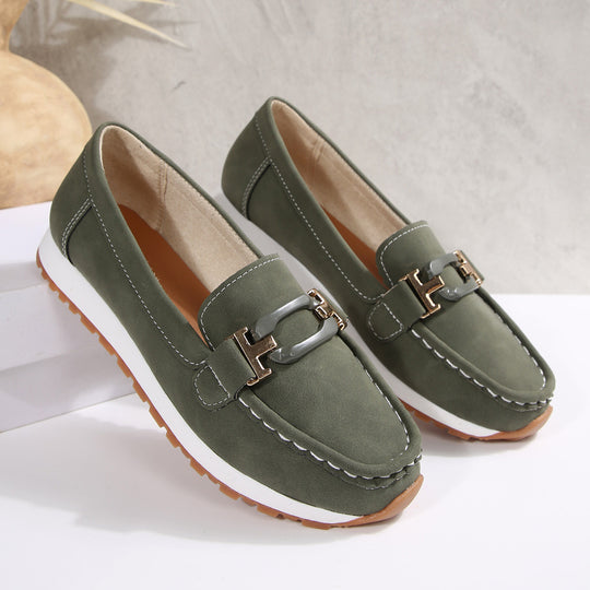 Damen Mokassin-Schuhe mit trendigem Schnallen-Detail R&B