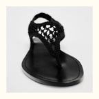Damen Zehentrenner-Sandalen mit geflochtenem Riemendesign und komfortablem Fußbett R&B