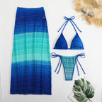 Damen Stilvolles Bikiniset mit transparentem Rock R&B