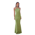 Damen elegantes Maxikleid mit schickem Halterneck R&B