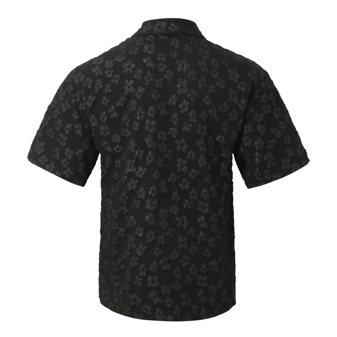 Herren Kurzarmhemd mit floralem Texturmuster R&B