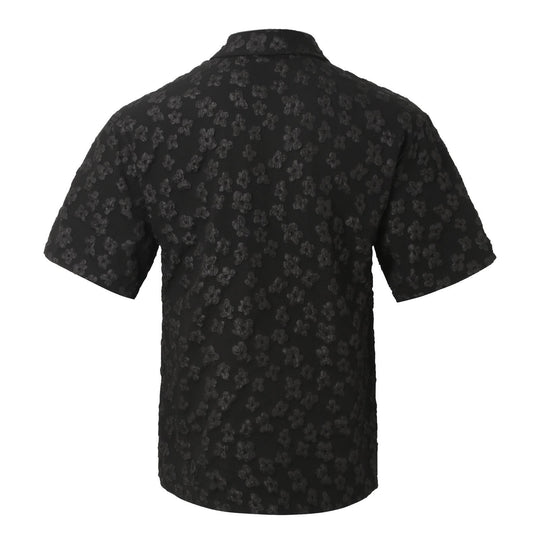 Herren Kurzarmhemd mit floralem Texturmuster R&B