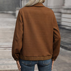 Damen moderner Utility-Jacke mit strukturiertem Obermaterial und praktischen Taschen
