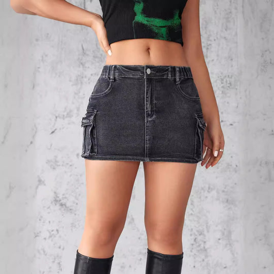 Damen Jeansrock mit praktischen Taschen und modischem Schnitt R&B