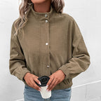 Damen Sweatjacke mit Stehkragen und strukturierter Oberfläche R&B