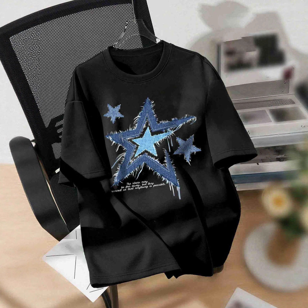 Damen T-Shirt mit trendigem Sternmotiv und lässiger Passform R&B