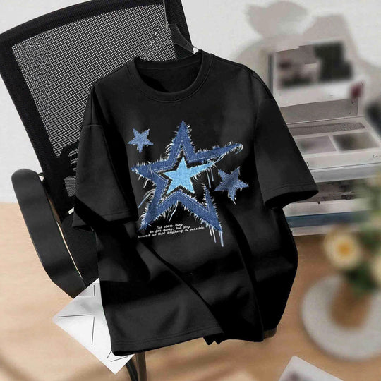 Damen T-Shirt mit trendigem Sternmotiv und lässiger Passform R&B