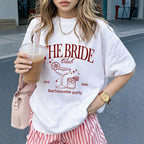 Damen oversized Bachelorette T-Shirt mit exklusivem Print R&B