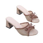 Damen Elegante Sandaletten mit raffiniertem Schleifen-Detail und stylischem Blockabsatz R&B