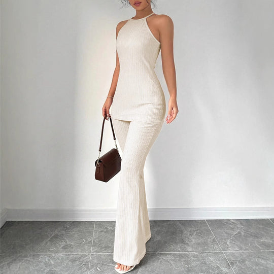Damen Strick-Set mit weiter Hose und minimalistischen Design R&B