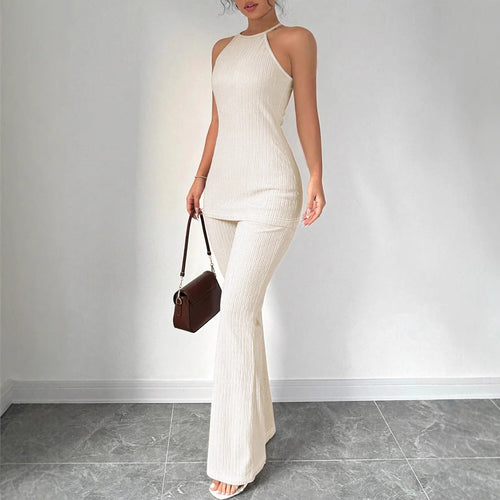 Damen Strick-Set mit weiter Hose und minimalistischen Design R&B