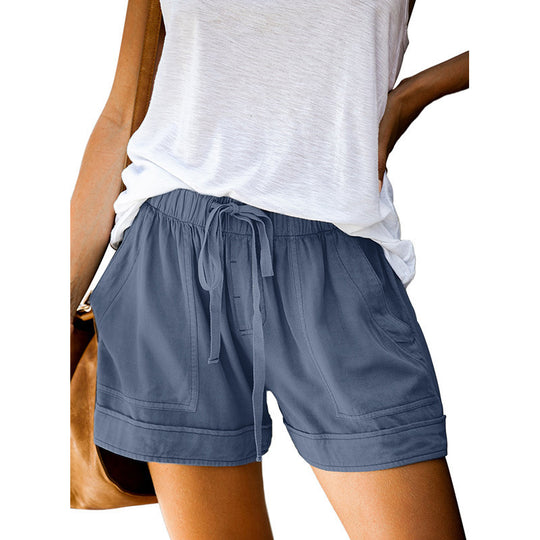 Damen Bequeme Sommer-Shorts mit elastischem Bund und praktischen Taschen R&B