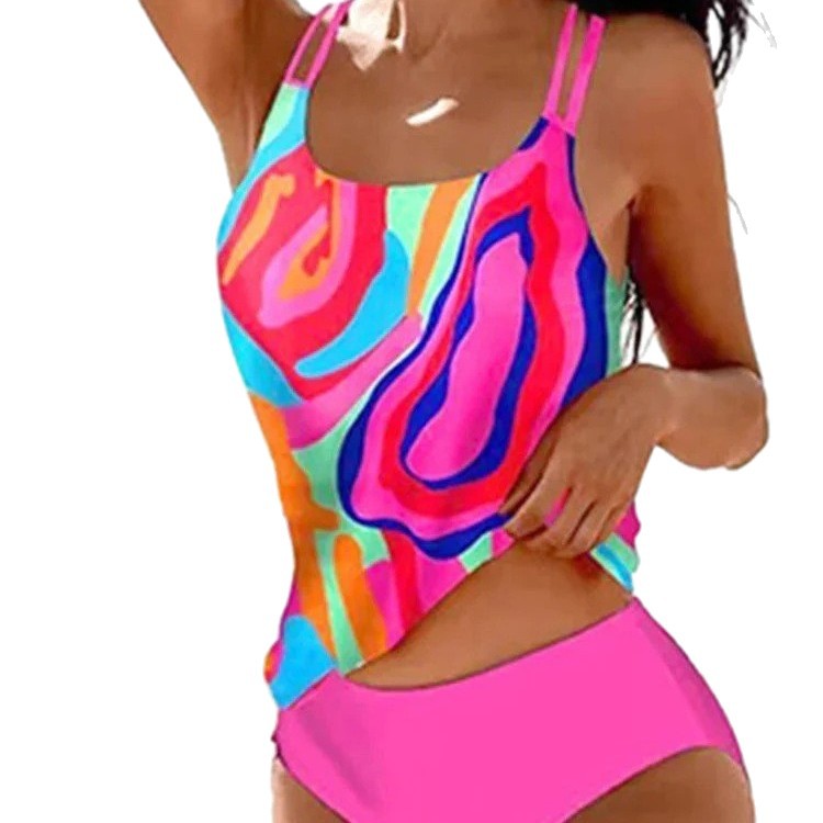 Damen Tankini mit floralem Muster und sportlichem Schnitt R&B