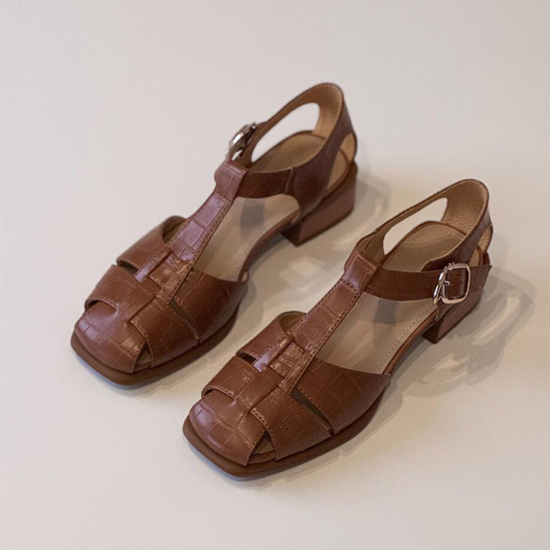 Damen Slingback Sandalen mit stilvollem Krokodillederdesign R&B