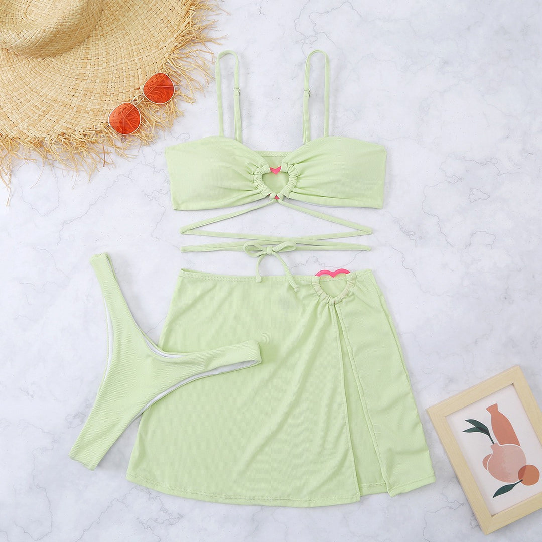 Damen Bikini-Set mit elegantem Knopf-Detail und hohem Beinausschnitt R&B