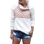 Damen Bequemer Hoodie mit Stehkragen und gepolstertem Oberteil R&B