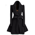 Damen modischer Trenchcoat mit tailliertem Schnitt und Gürtel R&B