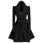 Damen modischer Trenchcoat mit tailliertem Schnitt und Gürtel R&B