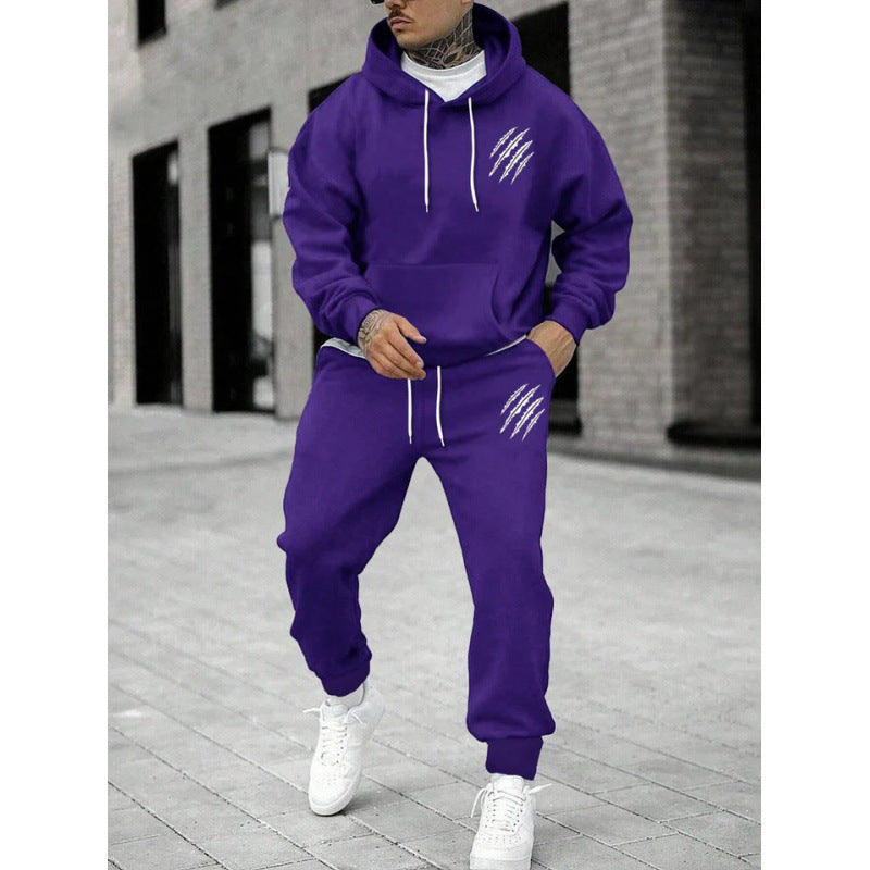 Herren Trainingsanzug mit modernem Grafikdesign und praktischen Taschen R&B