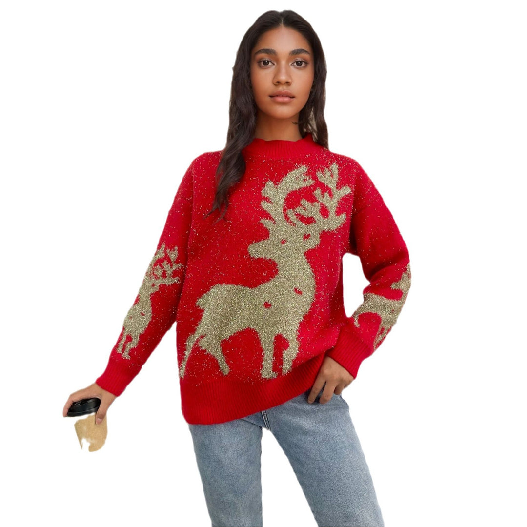 Damen Weihnachtspullover mit Glitzer-Design und rentiermotiv R&B