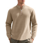 Herren bequemer Fleece-Hoodie mit hohem Kragen und praktischem Reißverschluss R&B