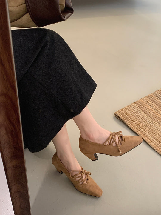 Damen Elegante Ballerinas mit Schnür-Design R&B
