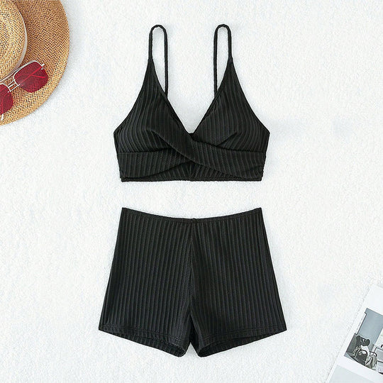 Damen Hochwertiges Zweiteiler Bikini-Set mit Wellenmuster R&B
