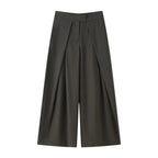 Damen weit geschnittene Culotte-Hose mit eleganten Falten und hohem Bund R&B