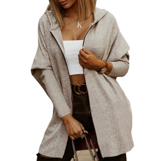 Damen moderne Kapuzenjacke mit asymmetrischem Schnitt R&B