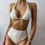 Damen Hochgeschnittener Triangel-Bikini mit verstellbaren Trägern