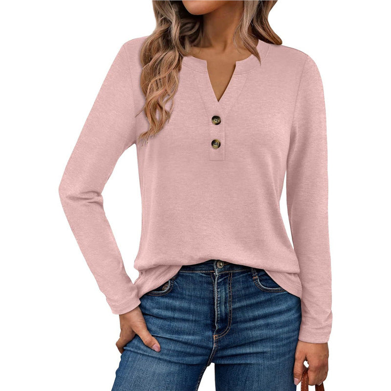 Damen Langarmshirt mit Knopfdetails R&B