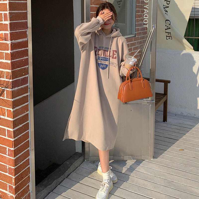 Damen Hoodie-Kleid mit lässigem Schnitt und stylischem Grafikdruck