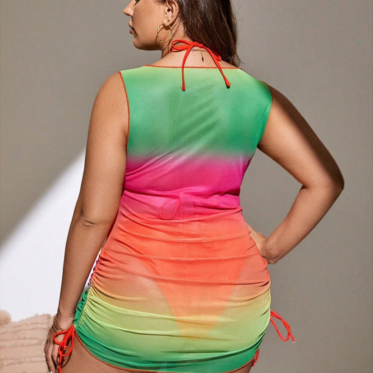 Damen Strandkleid mit einstellbarem Taillenbändchen R&B